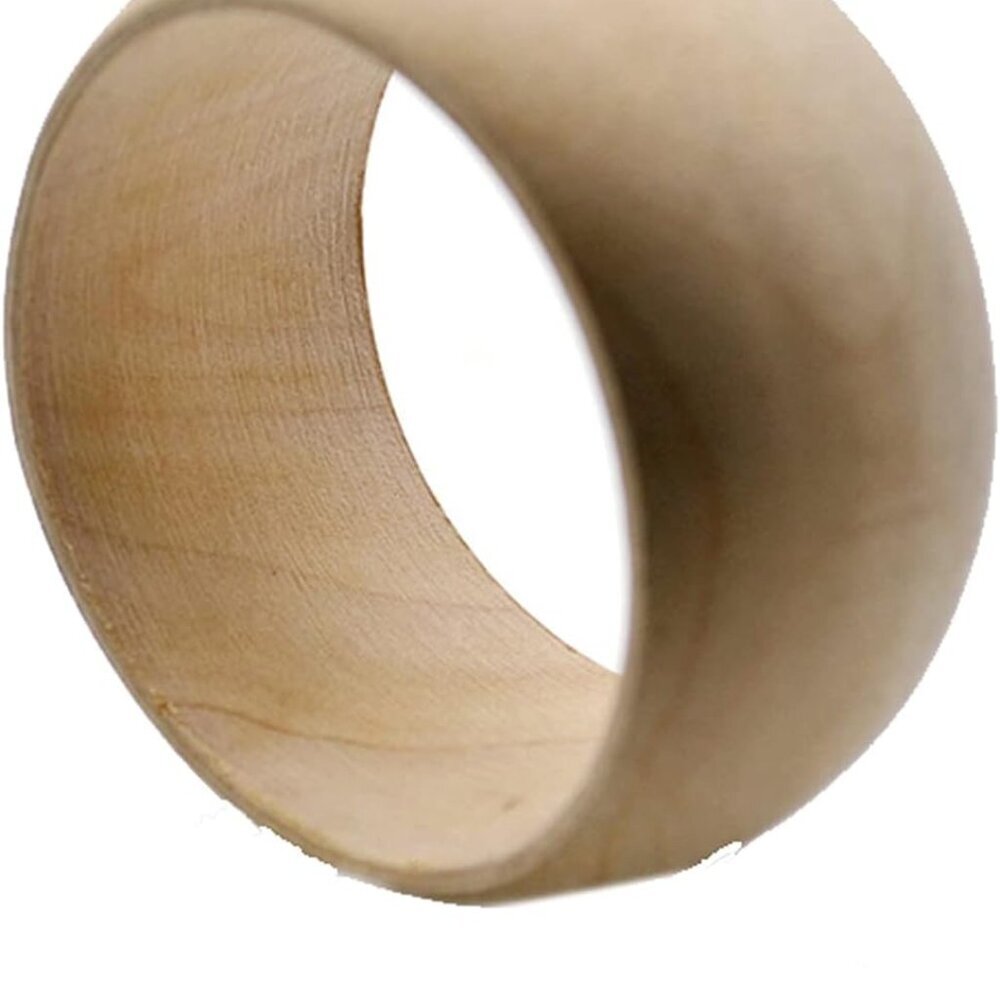 Handmade Ethnic Wood Cuff Bracelet Vintage Simple Round DIY Natural Wooden Chunk